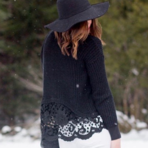 ASTR Black Lace Sweater - Picture 3 of 9